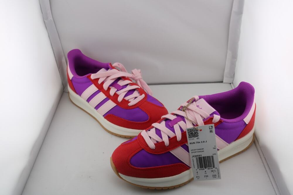 Adidas Run 70s 2.0 J Purple Red Pink Sneakers JQ9591 Youth 4.5 Kids Womens 6 NWT